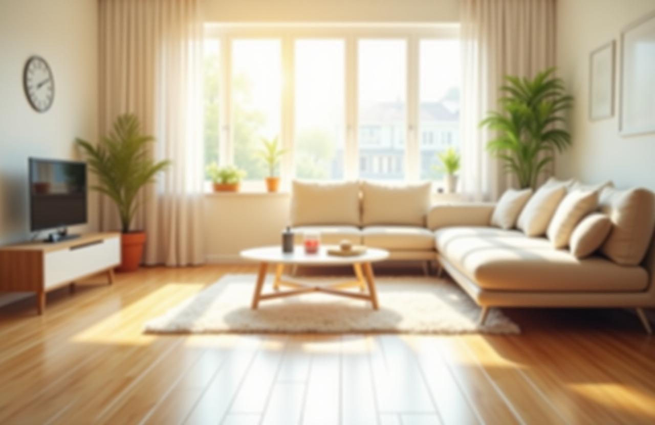 Professional home cleaning service in Bengaluru showcasing spotless living room